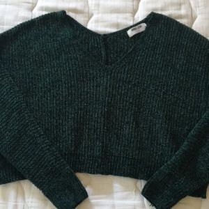 Nwot Double Zero Cropped Green Chenille 